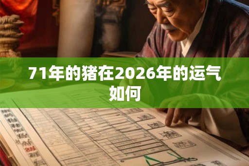 71年的猪在2026年的运气如何