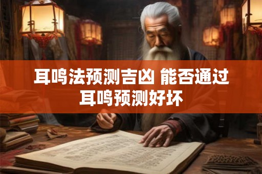 耳鸣法预测吉凶 能否通过耳鸣预测好坏