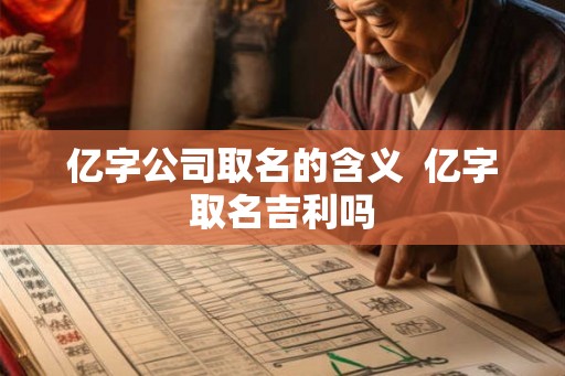 亿字公司取名的含义  亿字取名吉利吗