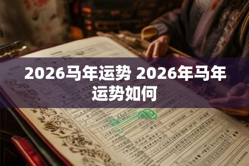 2026马年运势 2026年马年运势如何