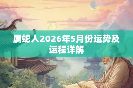 属蛇人2026年5月份运势及运程详解