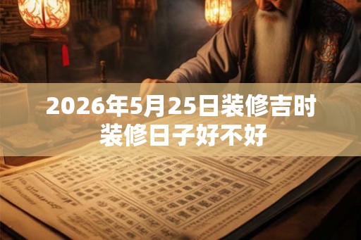 2026年5月25日装修吉时 装修日子好不好