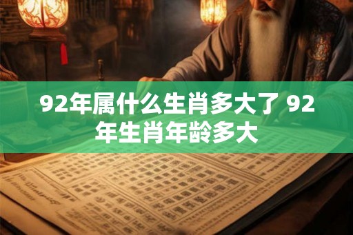 92年属什么生肖多大了 92年生肖年龄多大