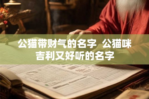 公猫带财气的名字  公猫咪吉利又好听的名字