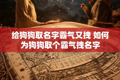 给狗狗取名字霸气又拽 如何为狗狗取个霸气拽名字