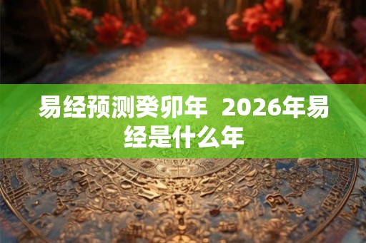 易经预测癸卯年  2026年易经是什么年