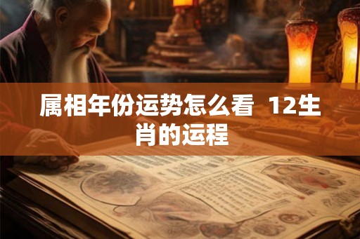 属相年份运势怎么看  12生肖的运程