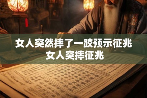 女人突然摔了一跤预示征兆 女人突摔征兆 女人突然摔了一跤预示征兆 女人突摔征兆