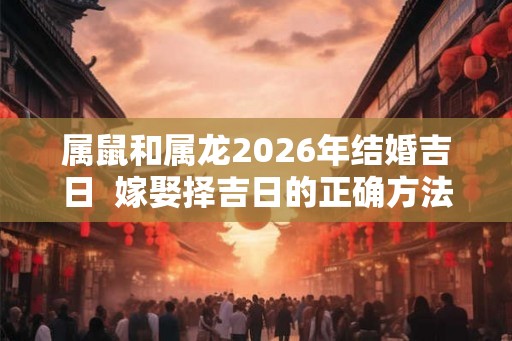 属鼠和属龙2026年结婚吉日  嫁娶择吉日的正确方法