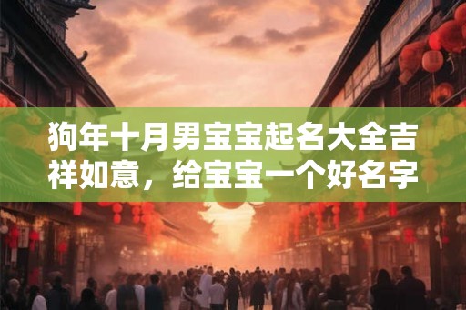 狗年十月男宝宝起名大全吉祥如意，给宝宝一个好名字