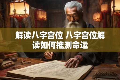 解读八字宫位 八字宫位解读如何推测命运