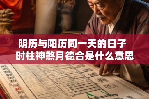 阴历与阳历同一天的日子  时柱神煞月德合是什么意思