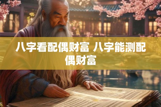 八字看配偶财富 八字能测配偶财富 八字看配偶财富 八字能测配偶财富