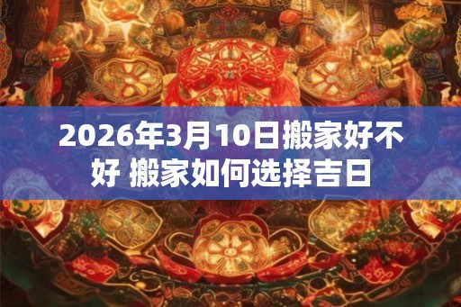 2026年3月10日搬家好不好 搬家如何选择吉日