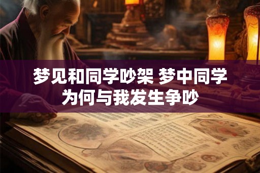 梦见和同学吵架 梦中同学为何与我发生争吵