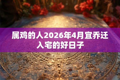 属鸡的人2026年4月宜乔迁入宅的好日子