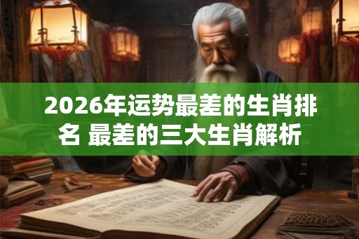 2026年运势最差的生肖排名 最差的三大生肖解析