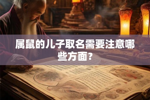 属鼠的儿子取名需要注意哪些方面? 属鼠的儿子取名需要注意哪些方面?