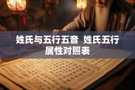姓氏与五行五音 姓氏五行属性对照表 姓氏与五行五音 姓氏五行属性对照表