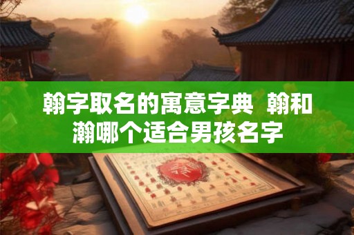 翰字取名的寓意字典 翰和瀚哪个适合男孩名字 翰字取名的寓意字典 翰和瀚哪个适合男孩名字