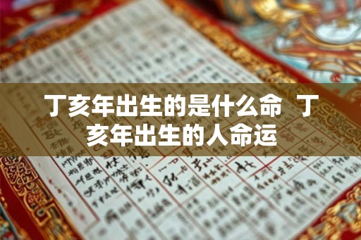 丁亥年出生的是什么命  丁亥年出生的人命运