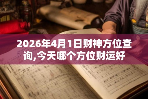 2026年4月1日财神方位查询,今天哪个方位财运好