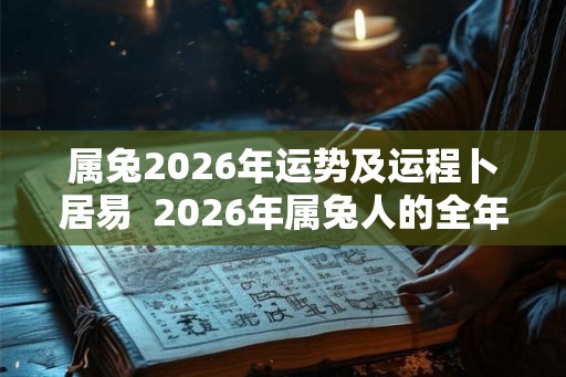 属兔2026年运势及运程卜居易  2026年属兔人的全年运势详解