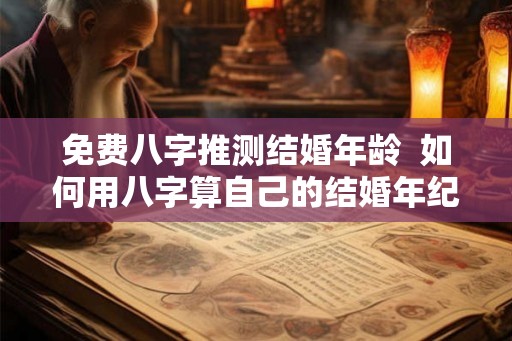 免费八字推测结婚年龄  如何用八字算自己的结婚年纪