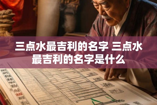 三点水最吉利的名字 三点水最吉利的名字是什么