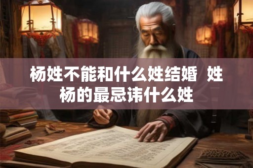 杨姓不能和什么姓结婚  姓杨的最忌讳什么姓