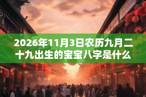 2026年11月3日农历九月二十九出生的宝宝八字是什么