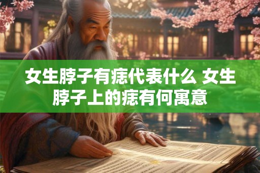 女生脖子有痣代表什么 女生脖子上的痣有何寓意 女生脖子有痣代表什么 女生脖子上的痣有何寓意