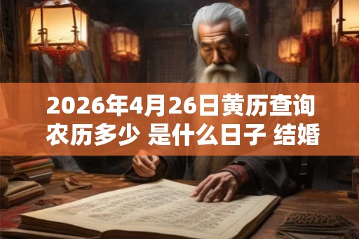 2026年4月26日黄历查询 农历多少 是什么日子 结婚吉时 2026年4月26日黄历查询 农历多少 是什么日子 结婚吉时