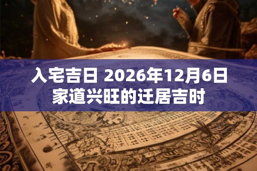 入宅吉日 2026年12月6日家道兴旺的迁居吉时