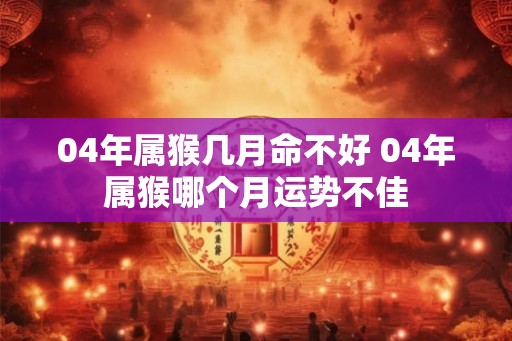 04年属猴几月命不好 04年属猴哪个月运势不佳
