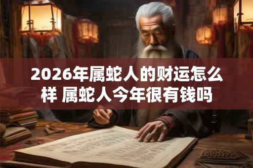 2026年属蛇人的财运怎么样 属蛇人今年很有钱吗