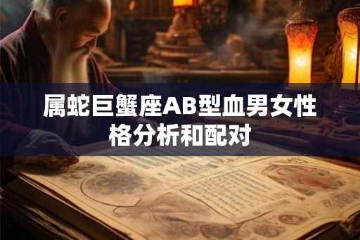 属蛇巨蟹座AB型血男女性格分析和配对 属蛇巨蟹座AB型血男女性格分析和配对