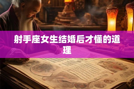 射手座女生结婚后才懂的道理