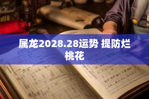 属龙2028.28运势 提防烂桃花