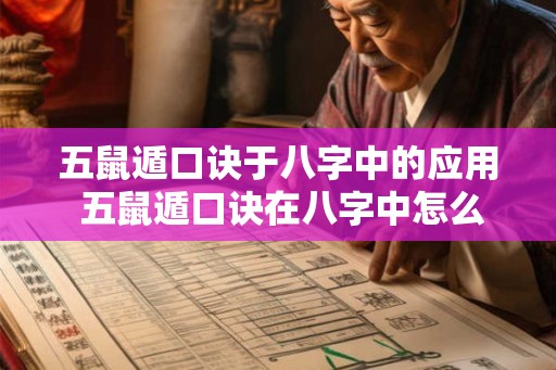 五鼠遁口诀于八字中的应用 五鼠遁口诀在八字中怎么用