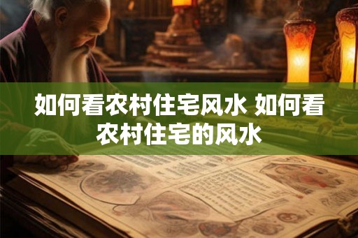 如何看农村住宅风水 如何看农村住宅的风水