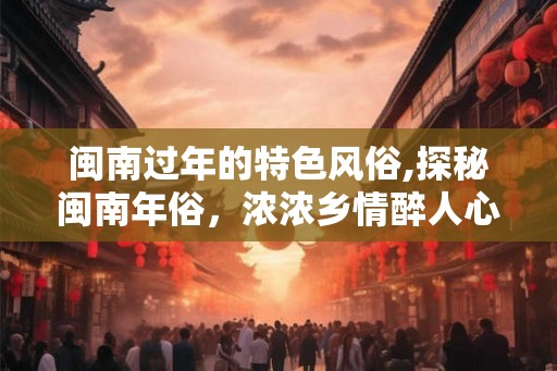 闽南过年的特色风俗,探秘闽南年俗，浓浓乡情醉人心