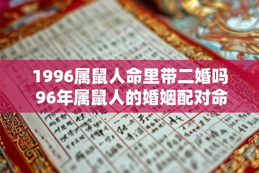 1996属鼠人命里带二婚吗 96年属鼠人的婚姻配对命运