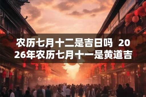 农历七月十二是吉日吗  2026年农历七月十一是黄道吉日吗
