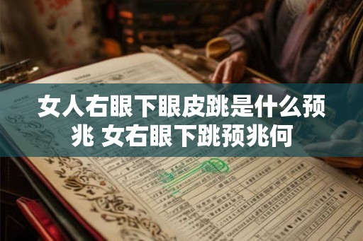 女人右眼下眼皮跳是什么预兆 女右眼下跳预兆何