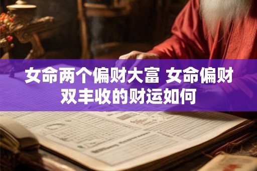 女命两个偏财大富 女命偏财双丰收的财运如何