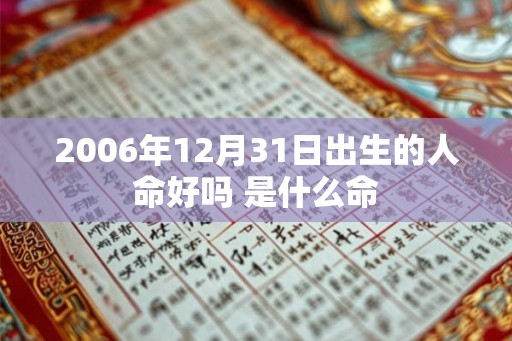 2006年12月31日出生的人命好吗 是什么命