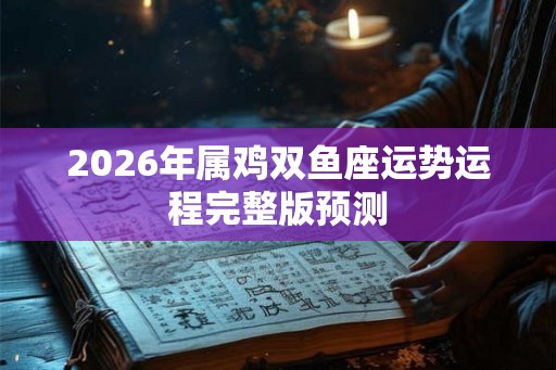 2026年属鸡双鱼座运势运程完整版预测