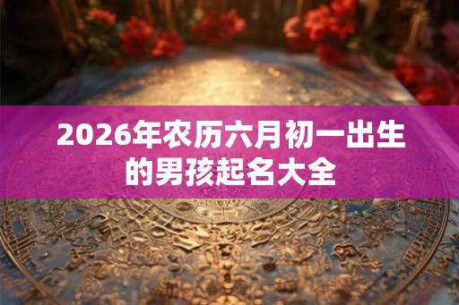 2026年农历六月初一出生的男孩起名大全