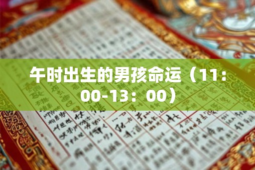 午时出生的男孩命运（11：00-13：00）
